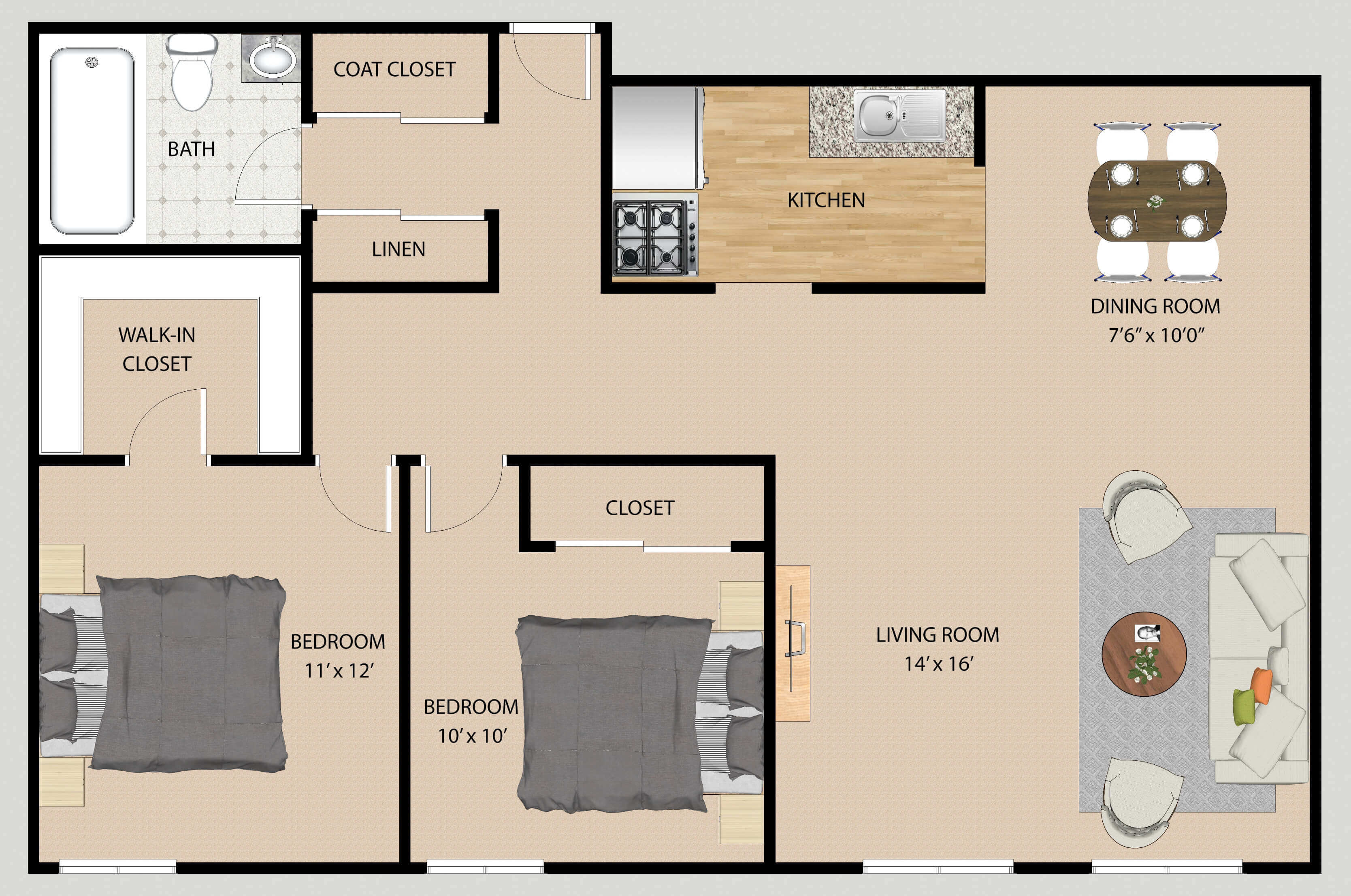 2D Floor Plan Rendering Sample 