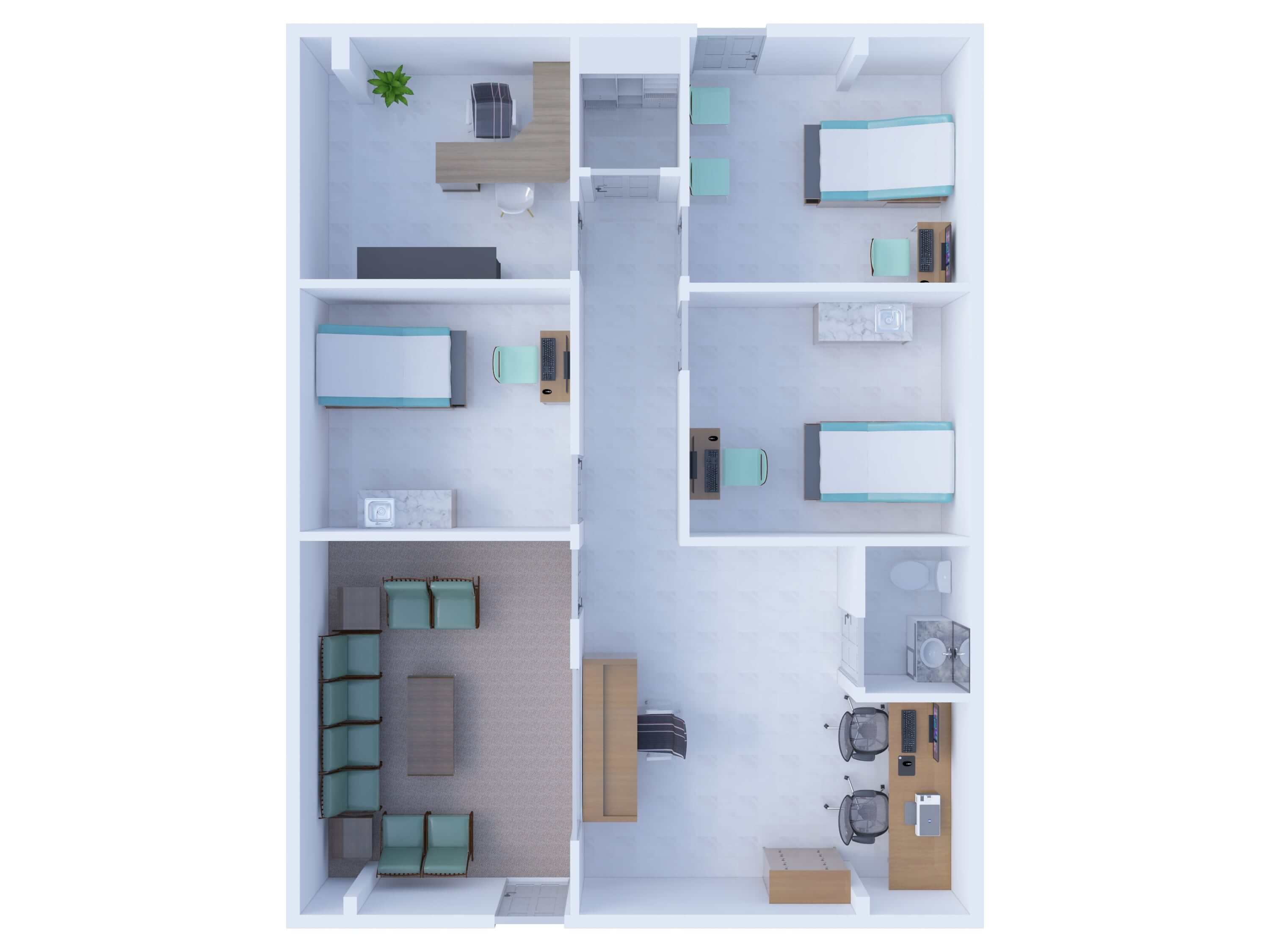 3DMedicalLabHospitalFloorPlan The 2D3D Floor Plan