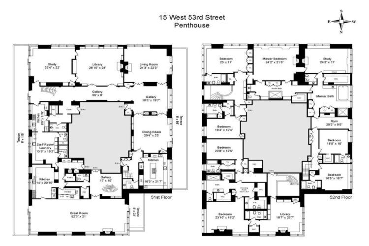 View of Penthouse Floor Plans | 2D Plans | 3D Plans