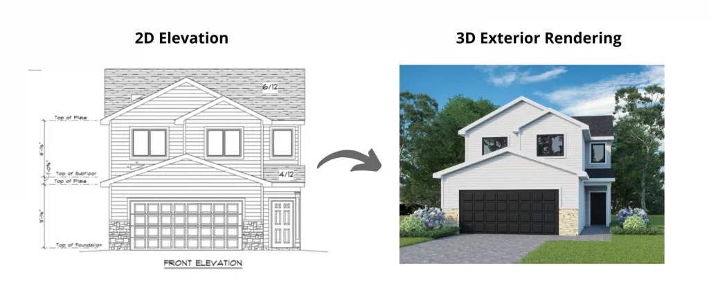 2D-elevation-to-3D-exterior-rendering