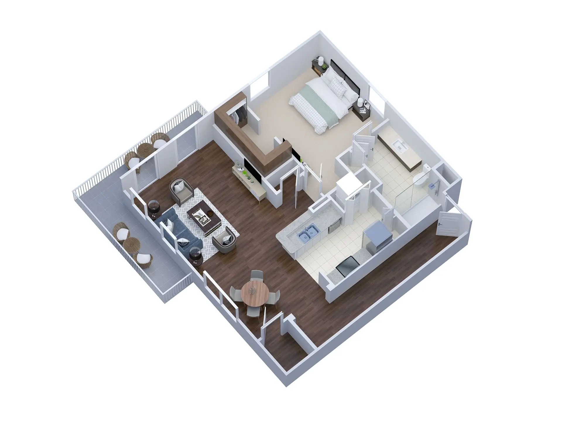 1-Bedroom-3D-House-Floor-Plan