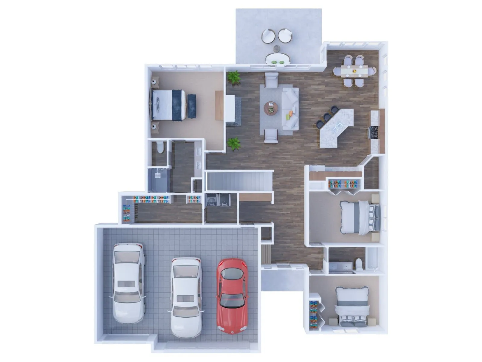 3-Bedroom-house-3D-floor-plan