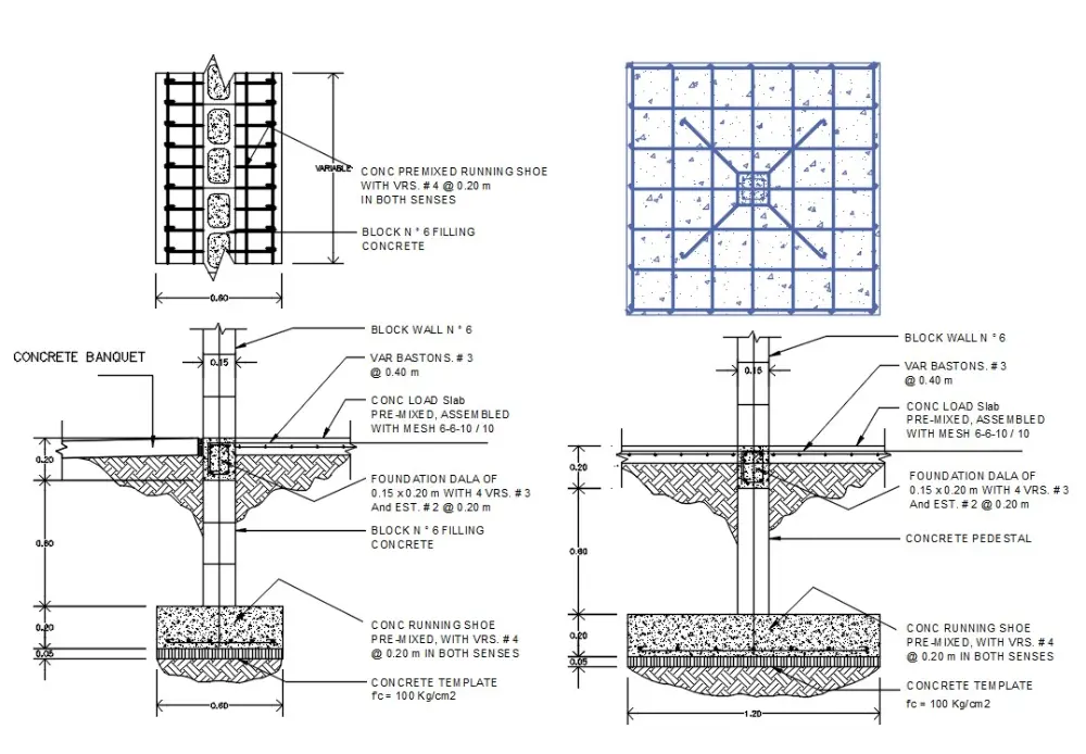 Foundation plan drawing How to draw, Steps, AutoCAD, raft, strip