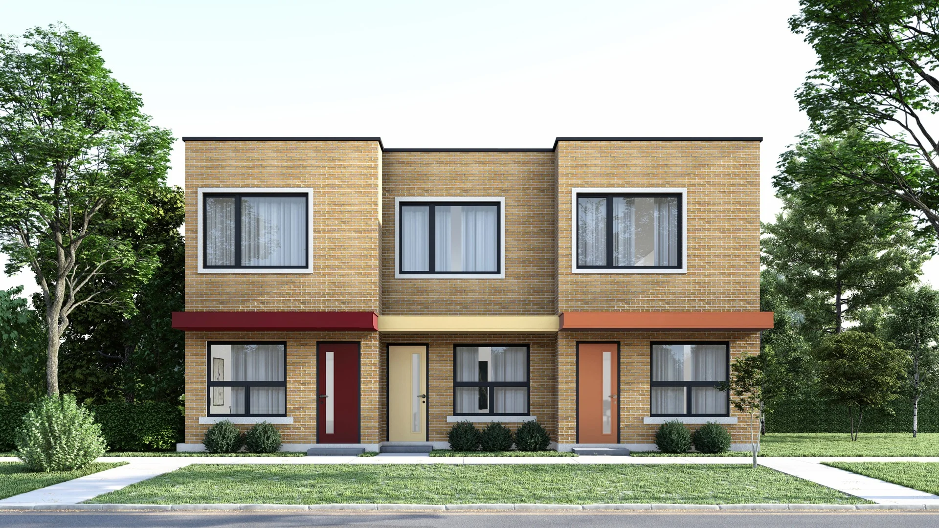 3d-exterior-design-rendering-new-construction-townhouse-aurora-illinois